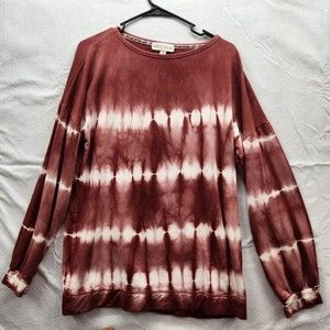 Women's Pullover Sweatshirt - Knox Rose  Size L- Tie Dye Barn Red